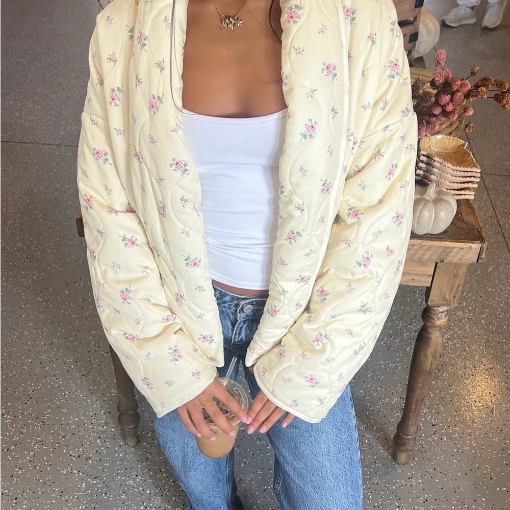 Floral Quilted Women's Puffer Jacket💛💐